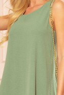 296-6 VICTORIA Trapezowa sukienka - kolor OLIWKOWY